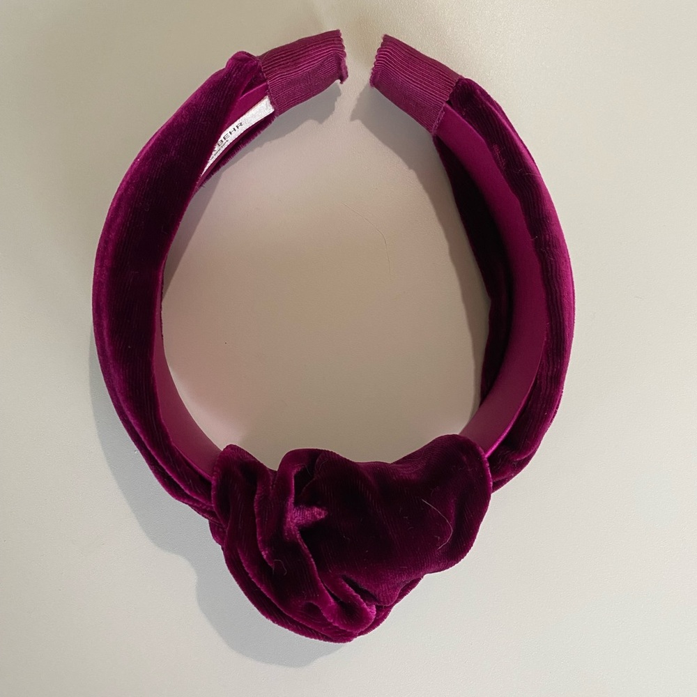 Jennifer Behr Velvet Headband in Rich Purple - Picture 4 of 5